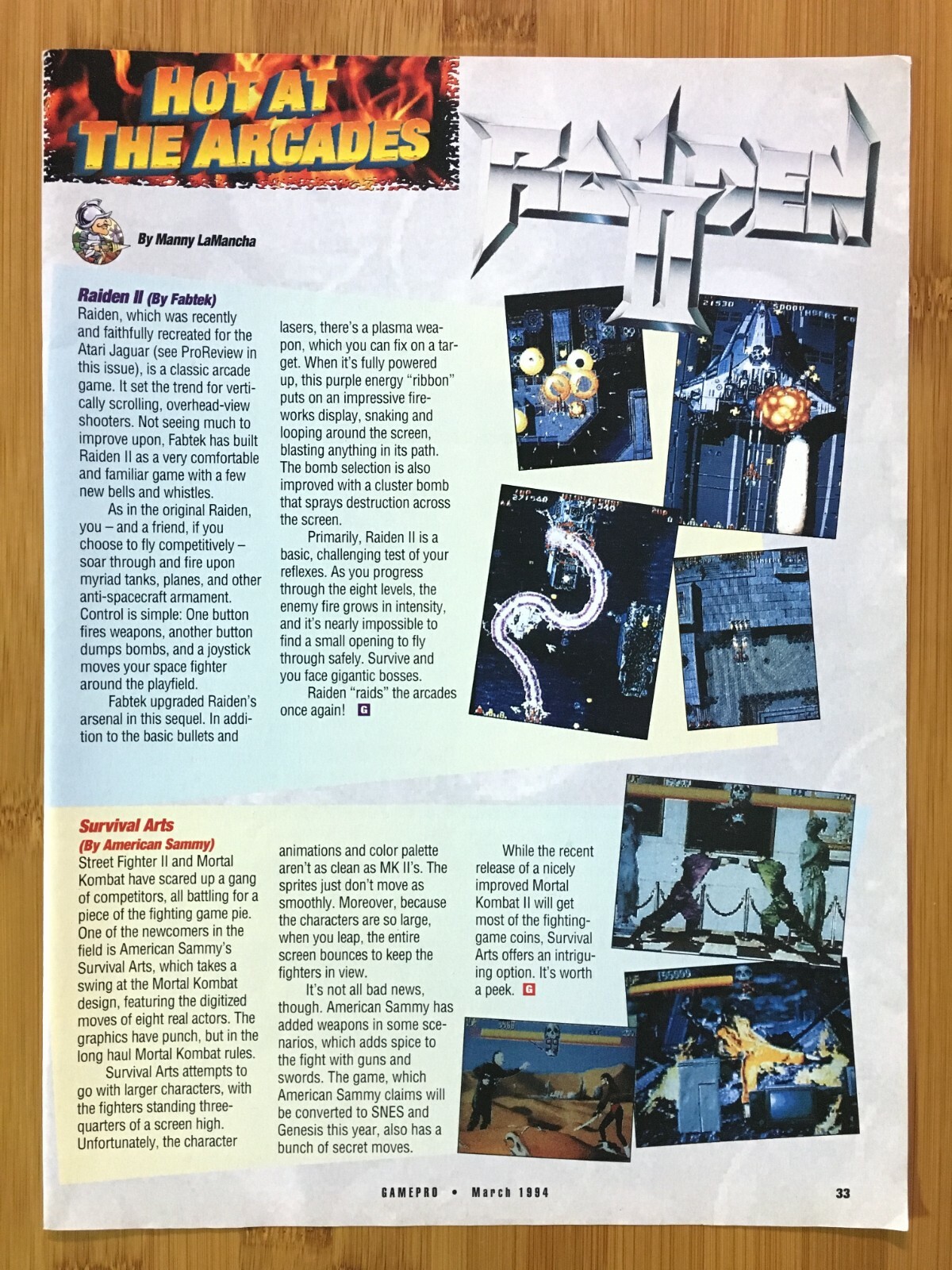 1993 RAIDEN II 2 Fabtek (Raiden Project) Preview Print Ad/Poster Retro Game Art