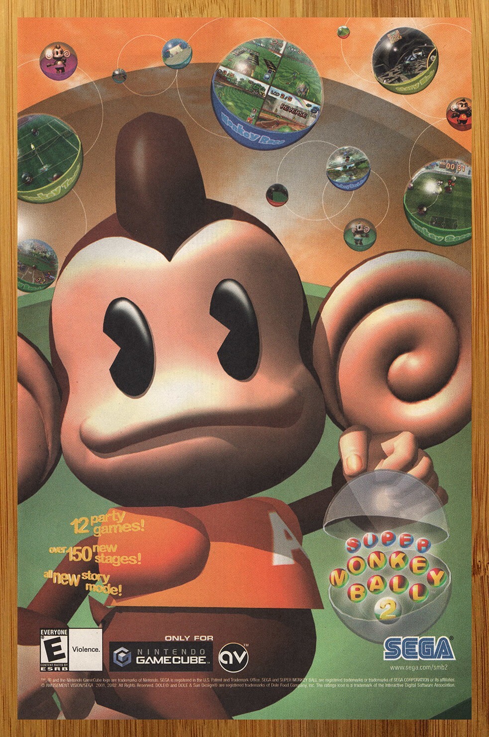 2002 Super Monkey Ball 2 Gamecube Print Ad/Poster Authentic Video Game Promo Art