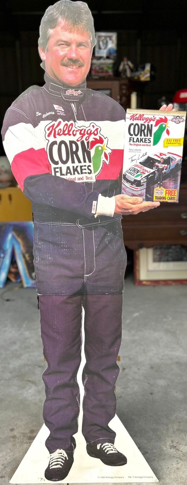 Vintage 1993 KELLOGG'S Cereal - NASCAR Advertising Display Standee