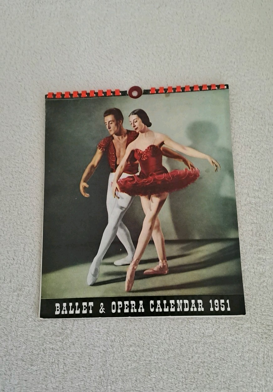 Ballet Memorabilia Vintage 1951 Ballet & Opera Calender  London, England