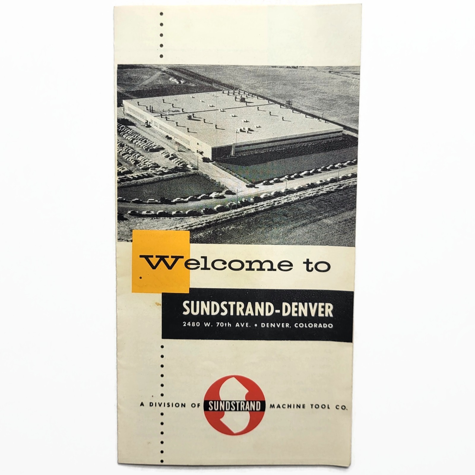 Vintage 1955 Sundstrand Denver Aviation Division Tool Plant Welcome Brochure Map