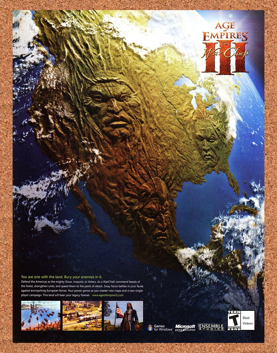 2006 Age Of Empires III Warchiefs PC Original Advertisement / Retro Promo v1