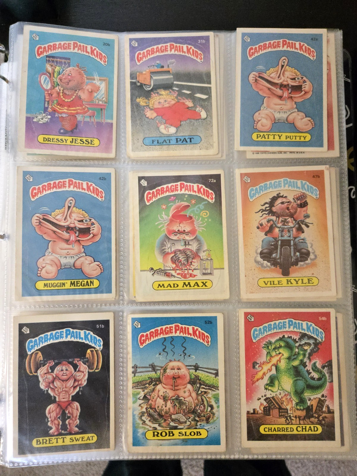 Topps 1985 1986 1987 Garbage Pail Kids GPK 300+ Card Vintage Binder Lot 