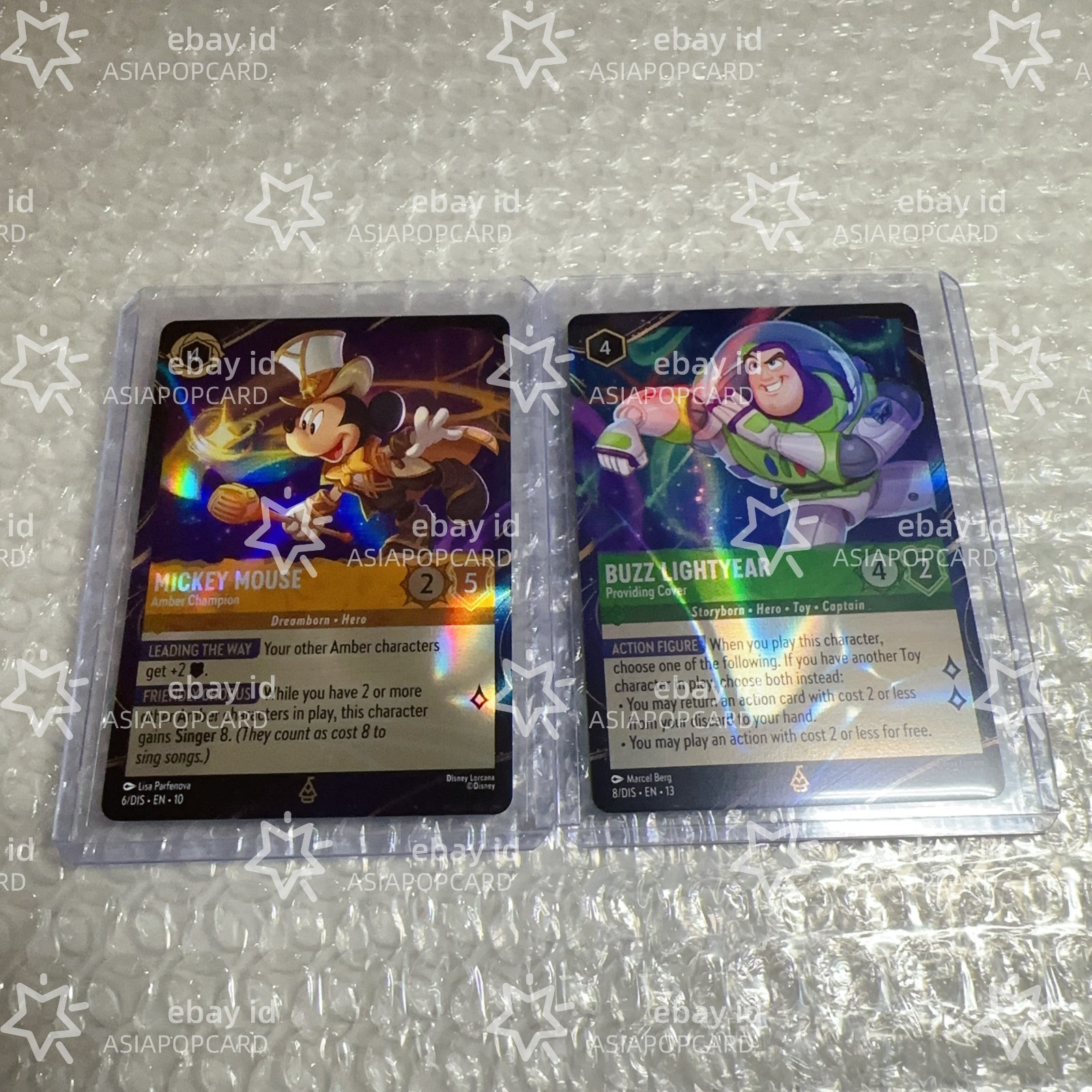 English - Lorcana Disney Promo Exclusive Mickey Mouse Buzz Lightyear 2pcs set