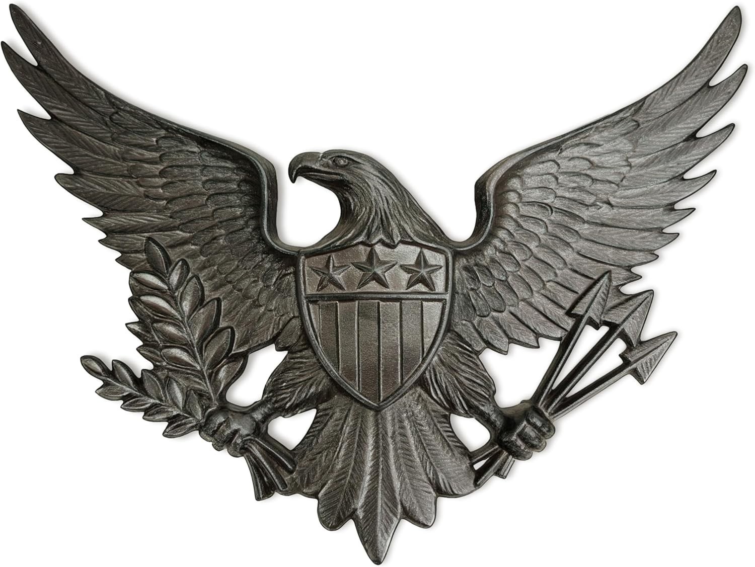 Linton Arts Cast Iron Black Eagle Wall Decor, Outdoor Metal Eagle Statue for ...