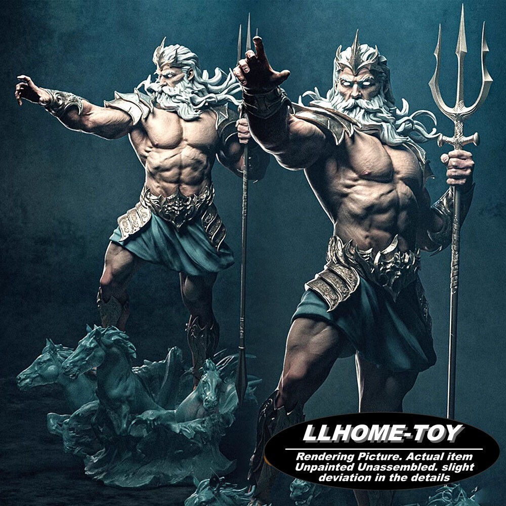 Poseidon Zeus Lightning 1:4 Resin Model Kit Unpainted 3d Print Statue Figure