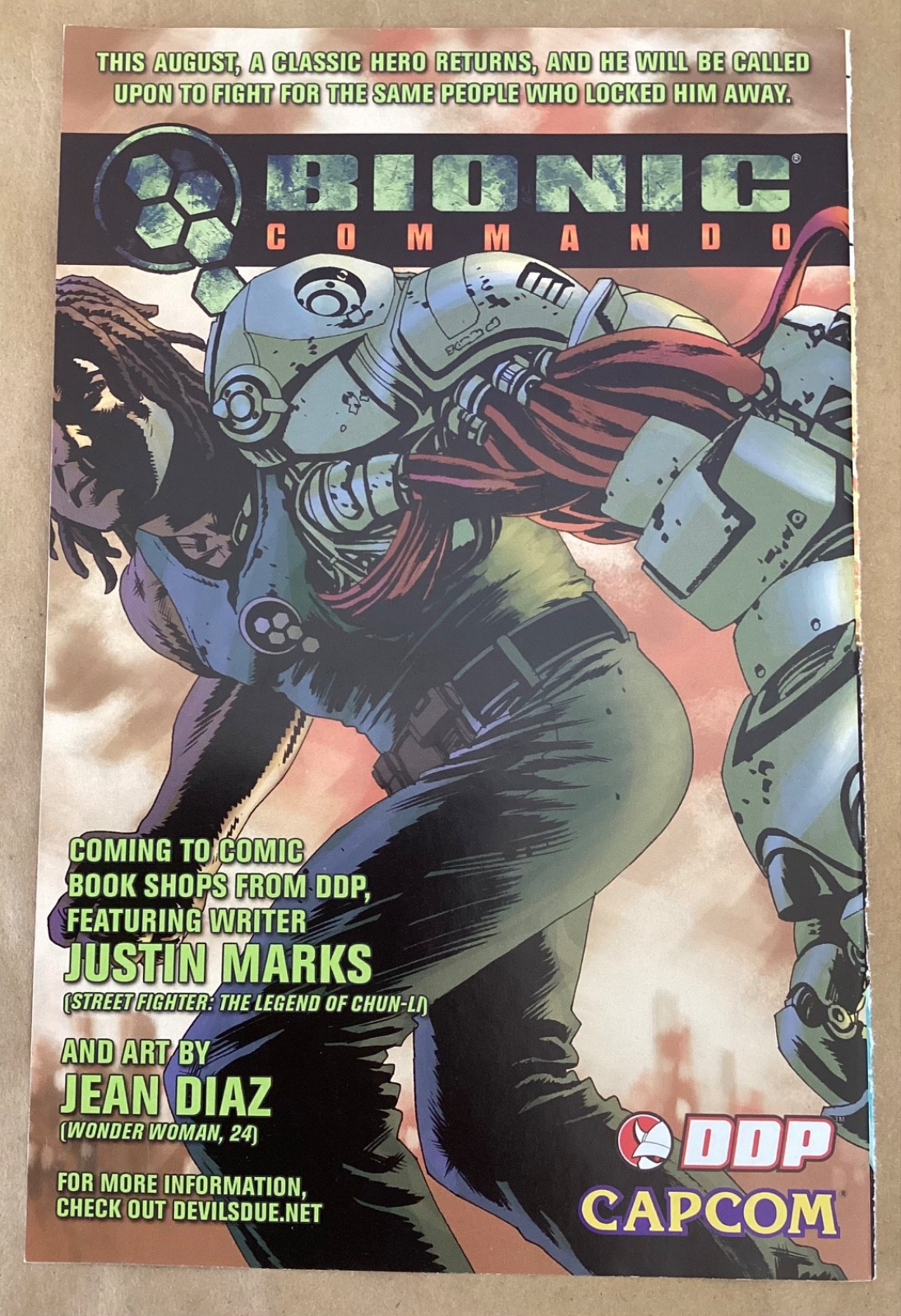Bionic Commando print ad art promo vintage Capcom comic video game display art