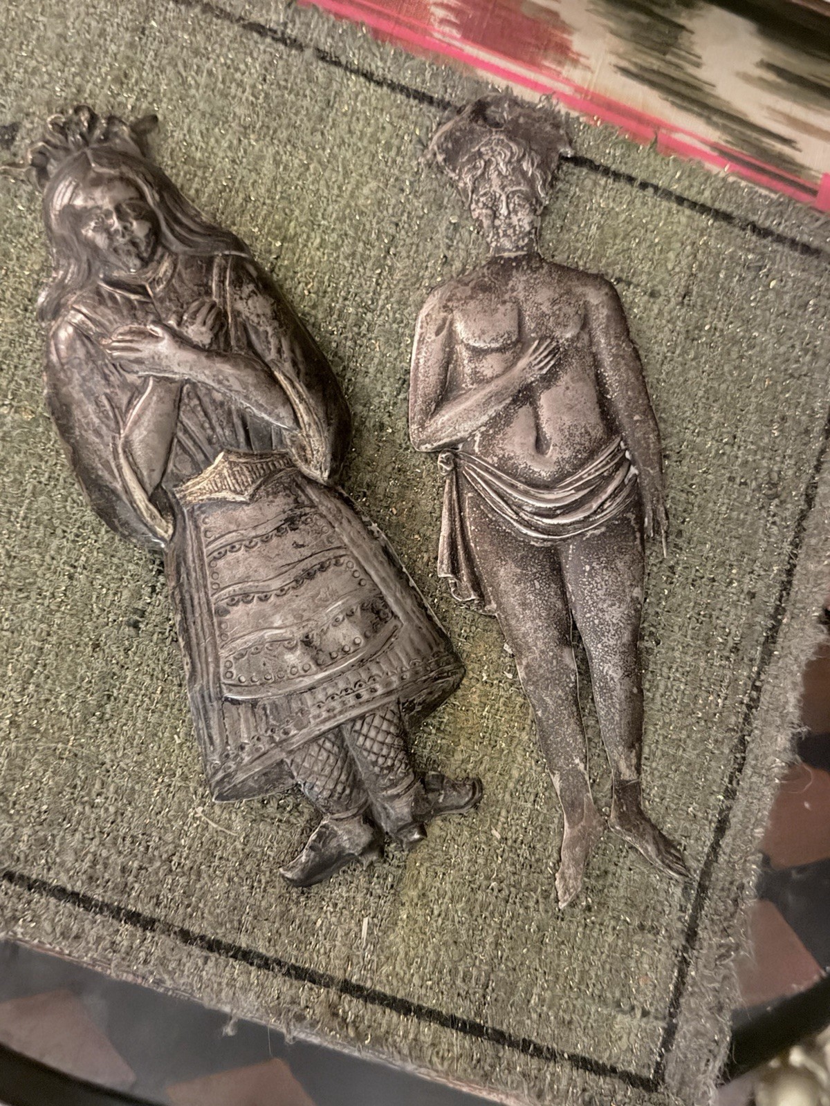 Pair of large Italian ex-voto. Silver, circa 188Antique Italian 1800’s