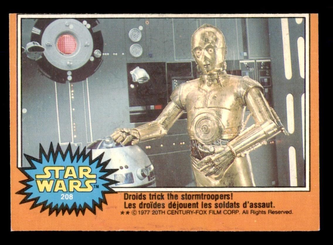 1977 O-Pee-Chee Star Wars #208 Droids Trick The Stormtroopers VG