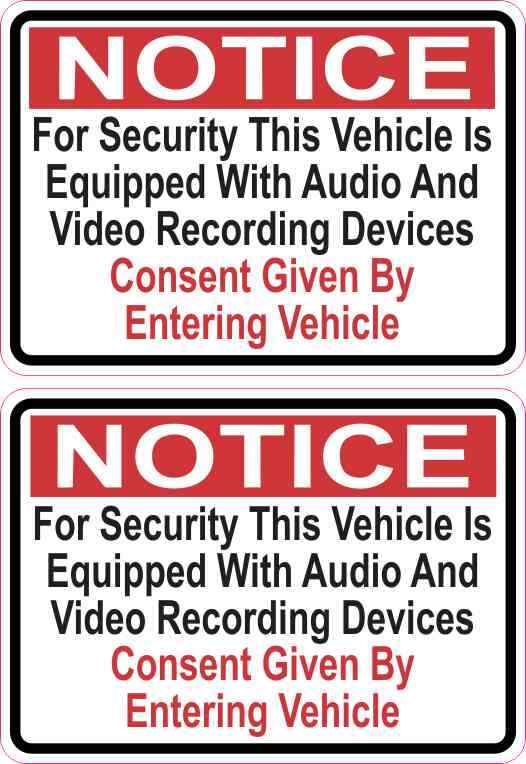 [2x] 3.5X2.5 Audio and Video Recording Consent Magnets
