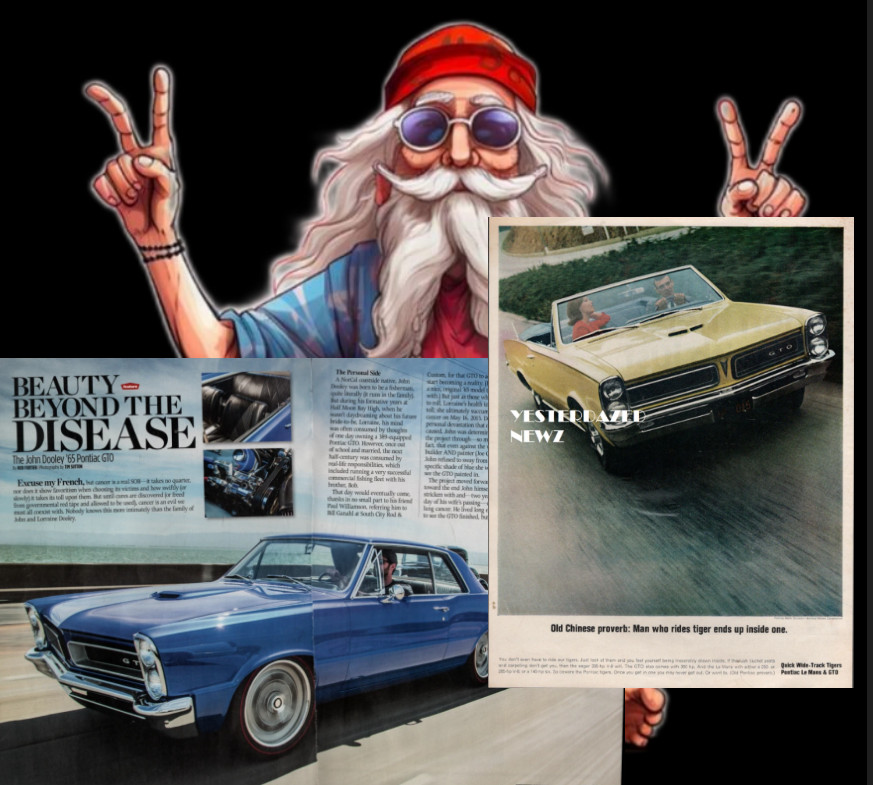 1965 Pontiac GTO LeMans print ad & 2018 Print article: John Dooley 65 Pontiac GT