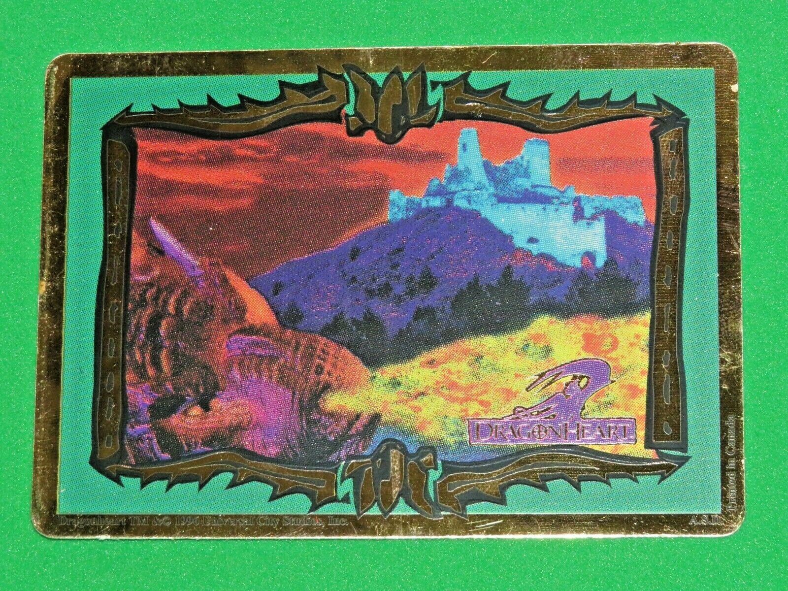 1996 DRAGONHEART VENDING MACHINE FOIL STICKER UNIVERSAL STUDIOS FIRE CONNERY