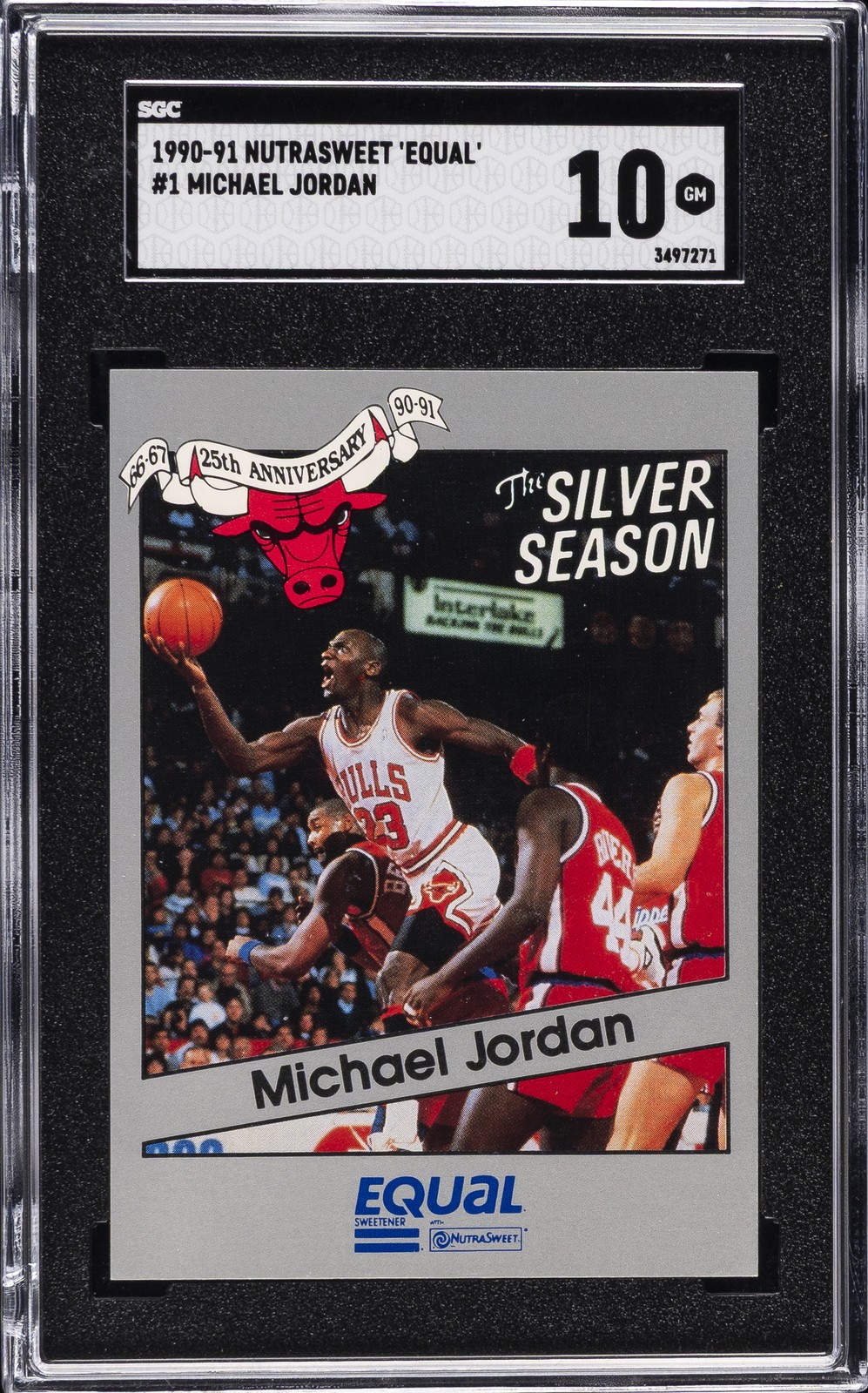 1990-91 NUTRASWEET \'EQUAL\' #1 MICHAEL JORDAN SGC 10 GM