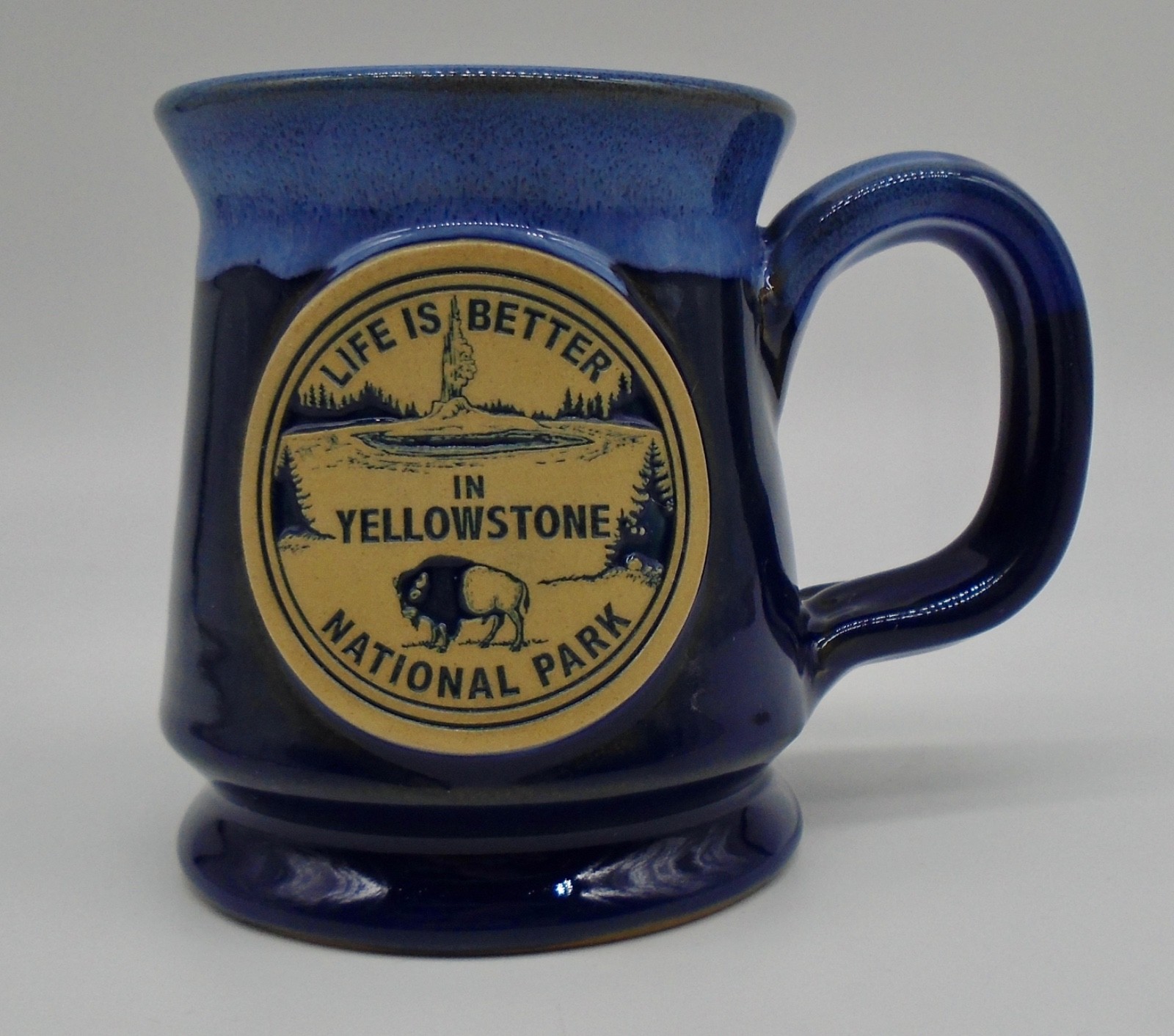 NEW DENEEN POTTERY YELLOWSTONE NATIONAL PARK BLUE COFFEE CUP MUG 2024