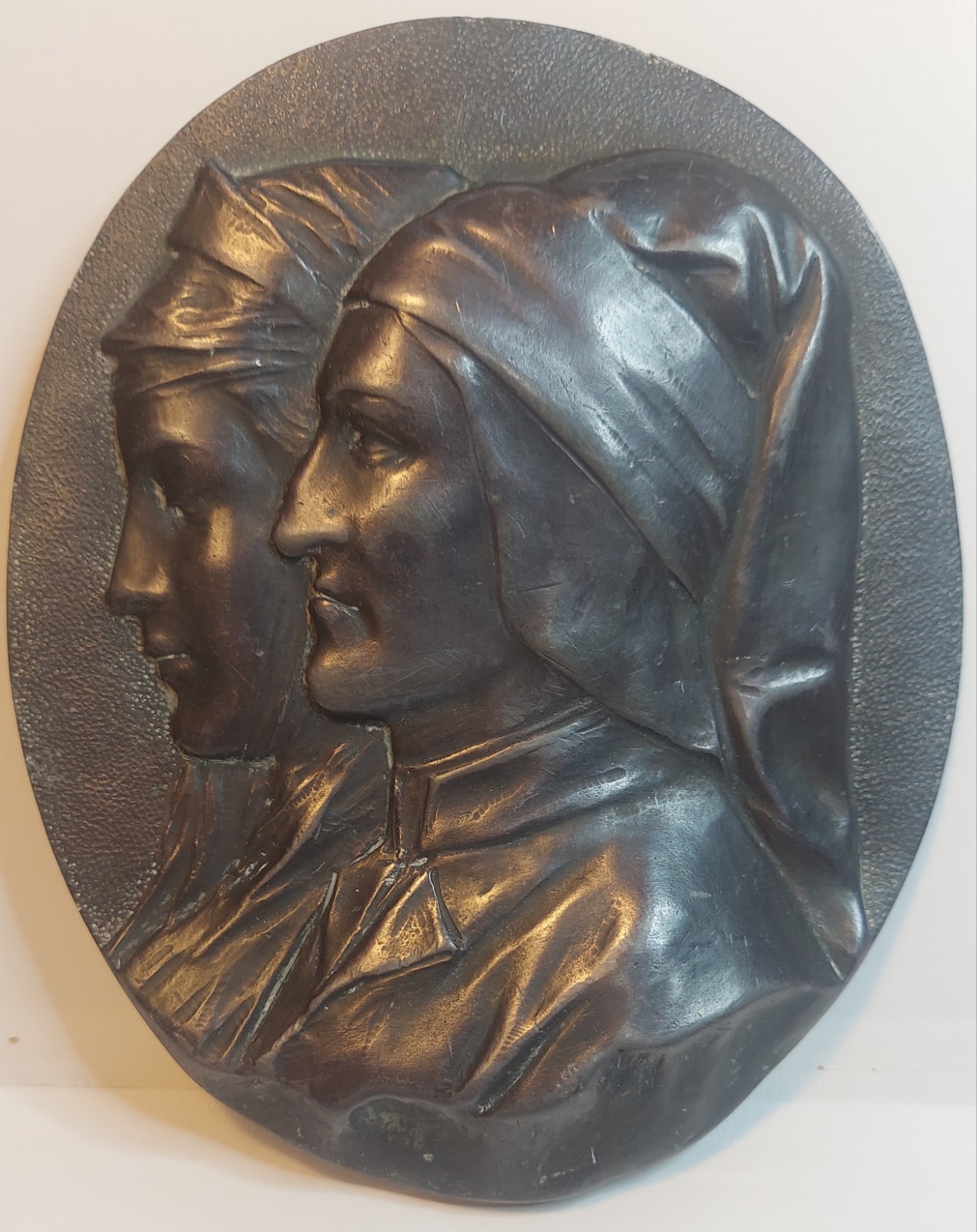 Dante & Beatrice Bronze Relief Plaque