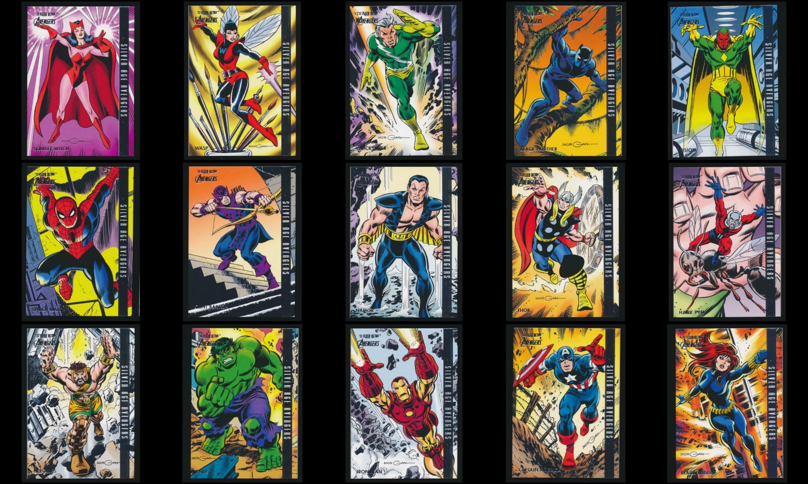 2022 Fleer Ultra Avengers - Silver Age - Complete Set of 15 Cards Lot