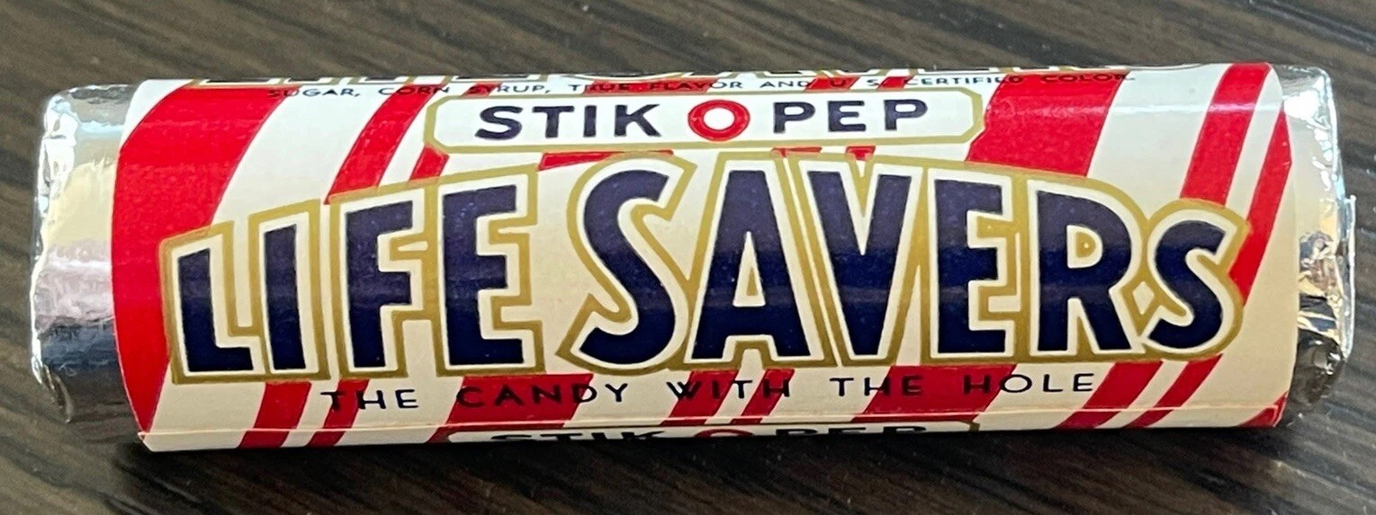 Vintage 1950’s LIFE SAVERS CANDY ROLL  STIK-O-PEP   Unopened  NOS  Mint