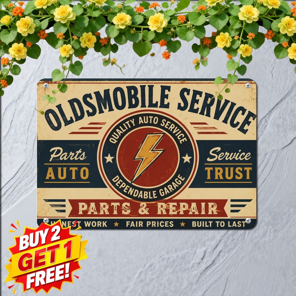 Retro Auto Service Garage Plaque Motor Repair Station Metal Tin Sign
