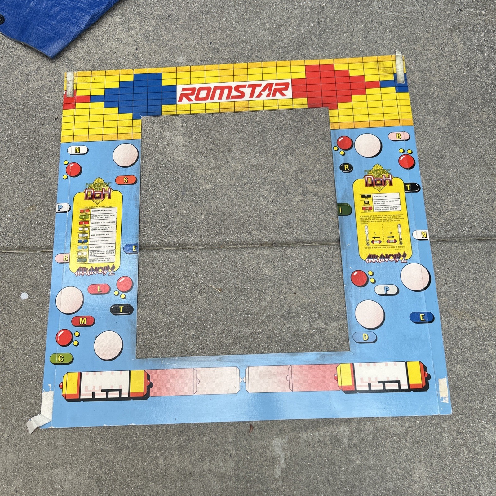 Original Monitor Bezel Revenge Of Doh Arkanoid 2 23 5/8 X 23 5/8 ARCADE GAME ART