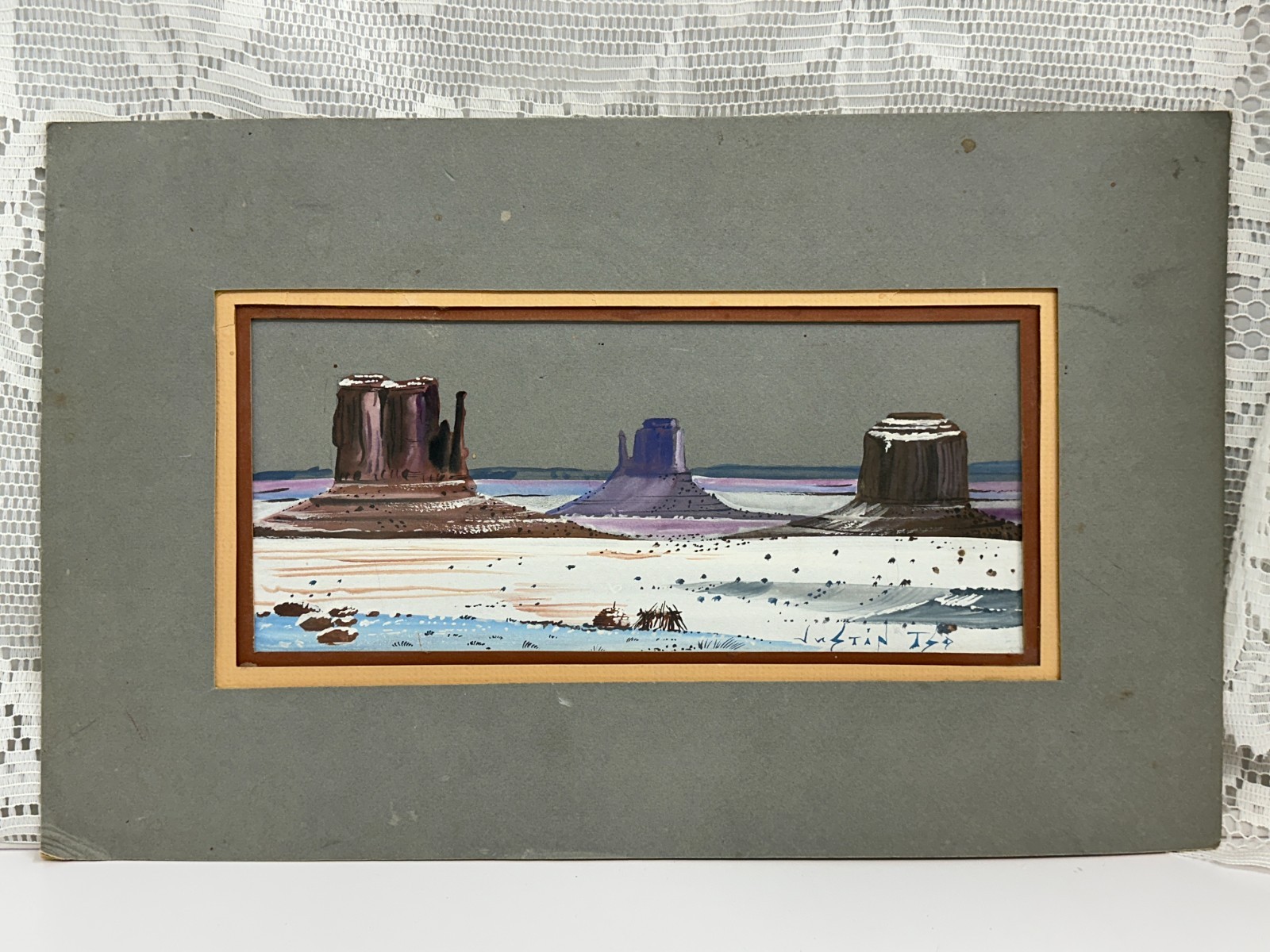 Justin Tso Original Navajo Watercolor Painting \