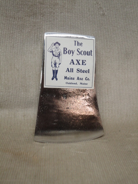 Vntg 1 lb Maine ME Axe Ax Head Refurbished Original Maine Axe Co Boy Scout Label