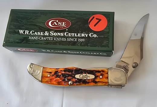 2004 Case XX 98117 Autumn Bone 61265LC SS Mid Folding Hunter Knife NIB USA