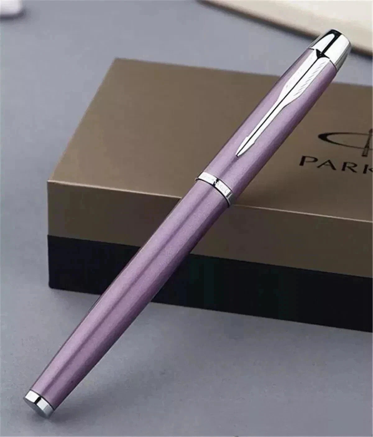 Good Parker IM Series Purple/Silver Clip Fine 0.5mm Nib Fountain Pen No Box