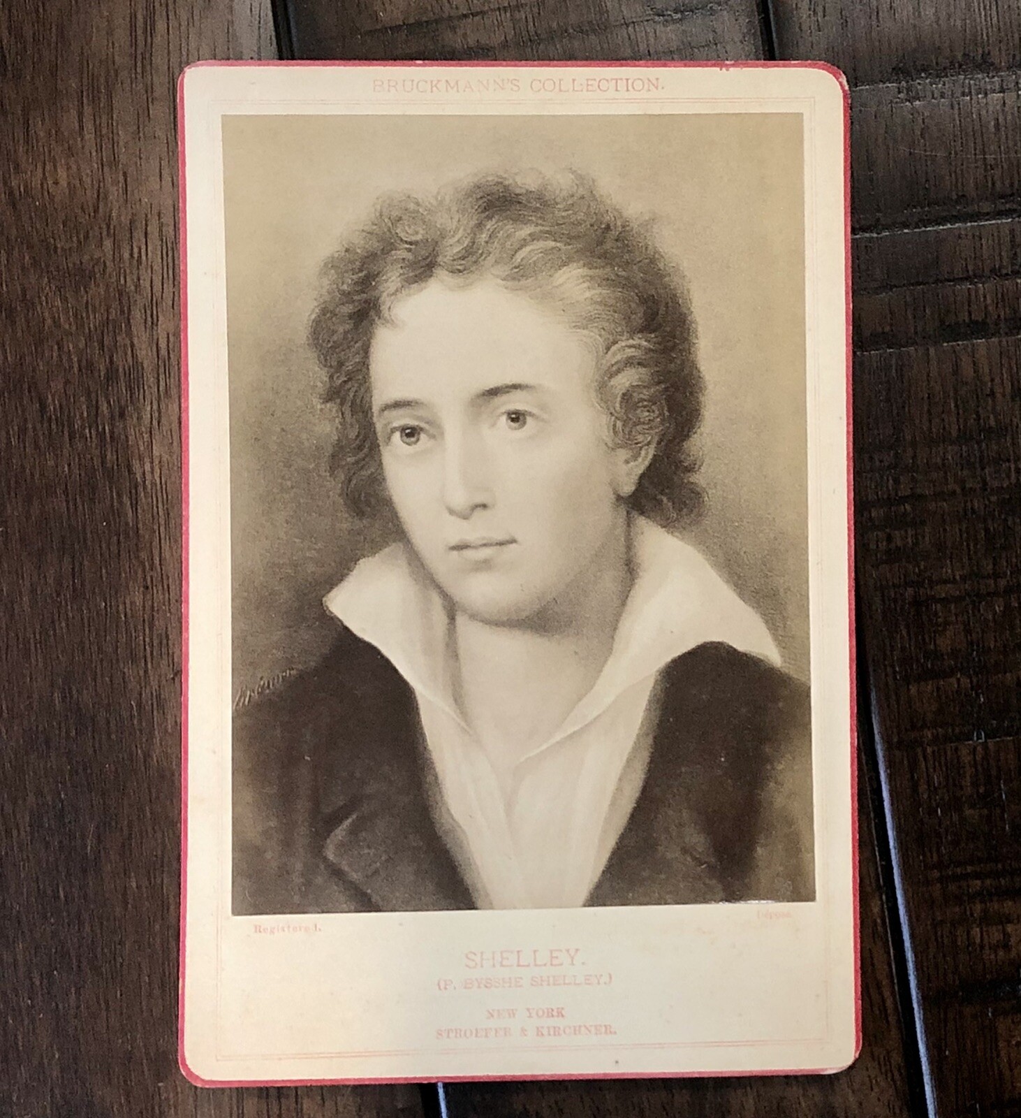 Excellent Bruckmann Collection Poet Percy Shelley - Antique 1800s Poetry Famous