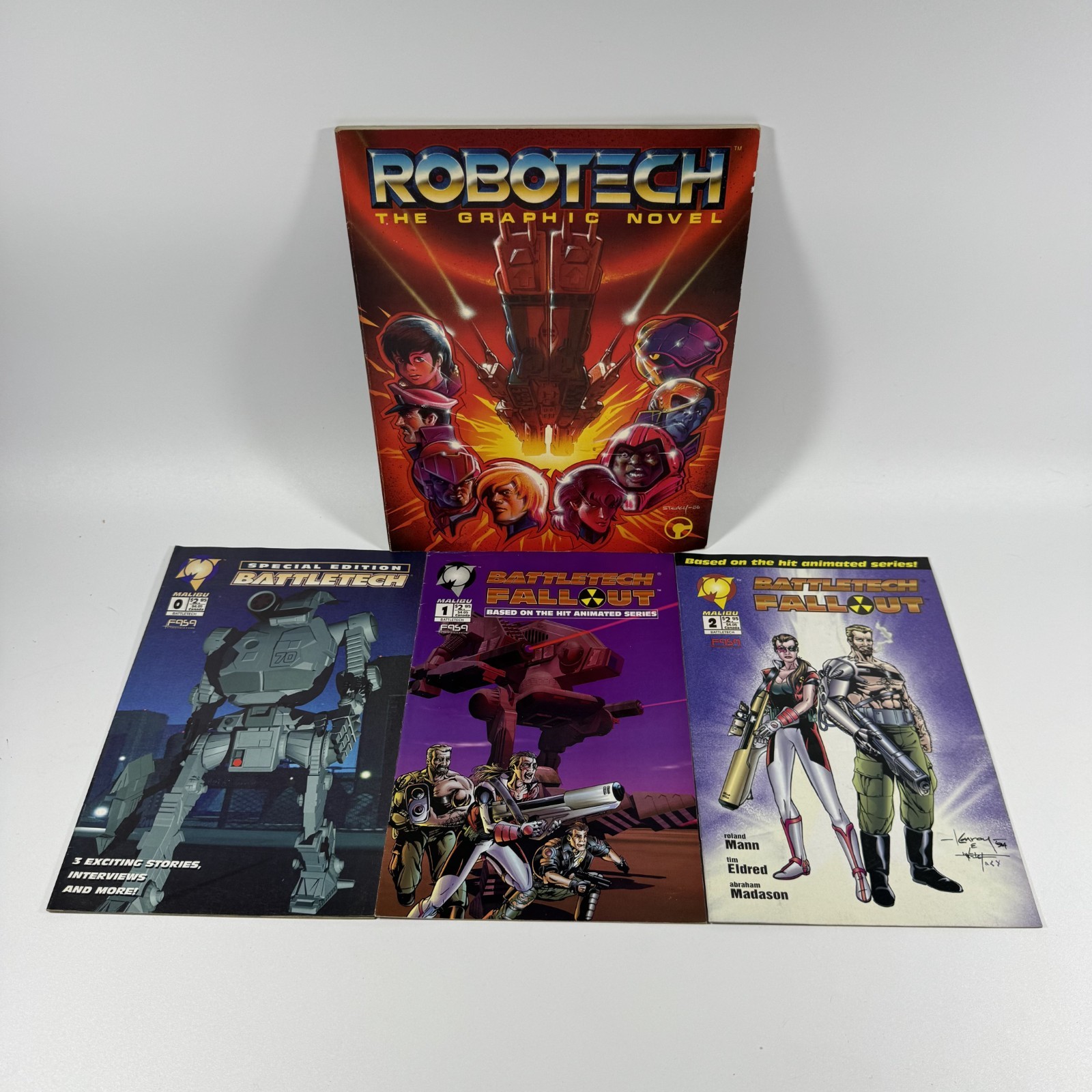 BATTLETECH FALLOUT #1 2  Plus Special Edition 0 & Robotech Novel 1994 Malibu