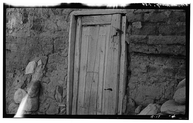 Photo:Acoma Pueblo New Mexico 1934 Old Door Detail Adobe Wall