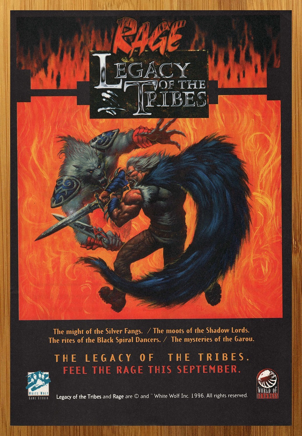 1996 Rage CCG The Legacy of the Tribes Print Ad/Poster Official TCG Cards Art
