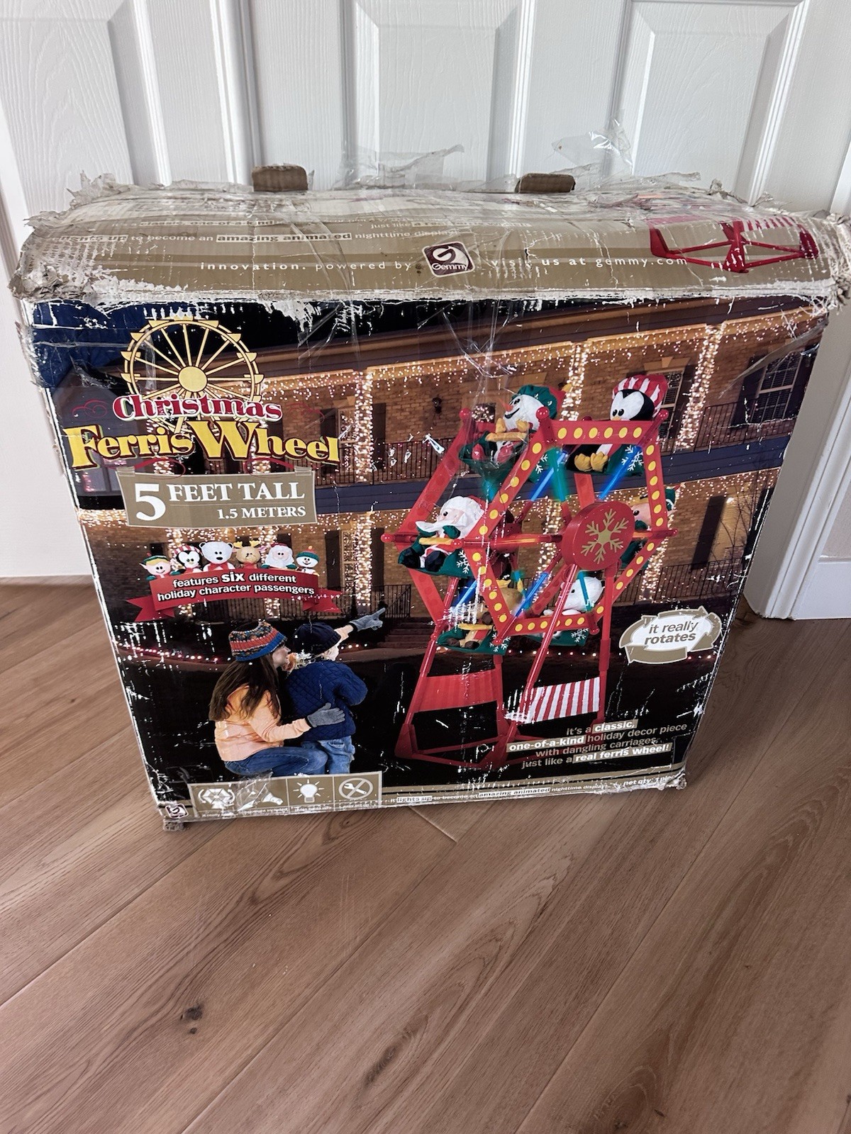 RARE GEMMY 2007 CHRISTMAS FERRIS WHEEL 5 Ft 6 CHARACTER SWING - For Parts Repair
