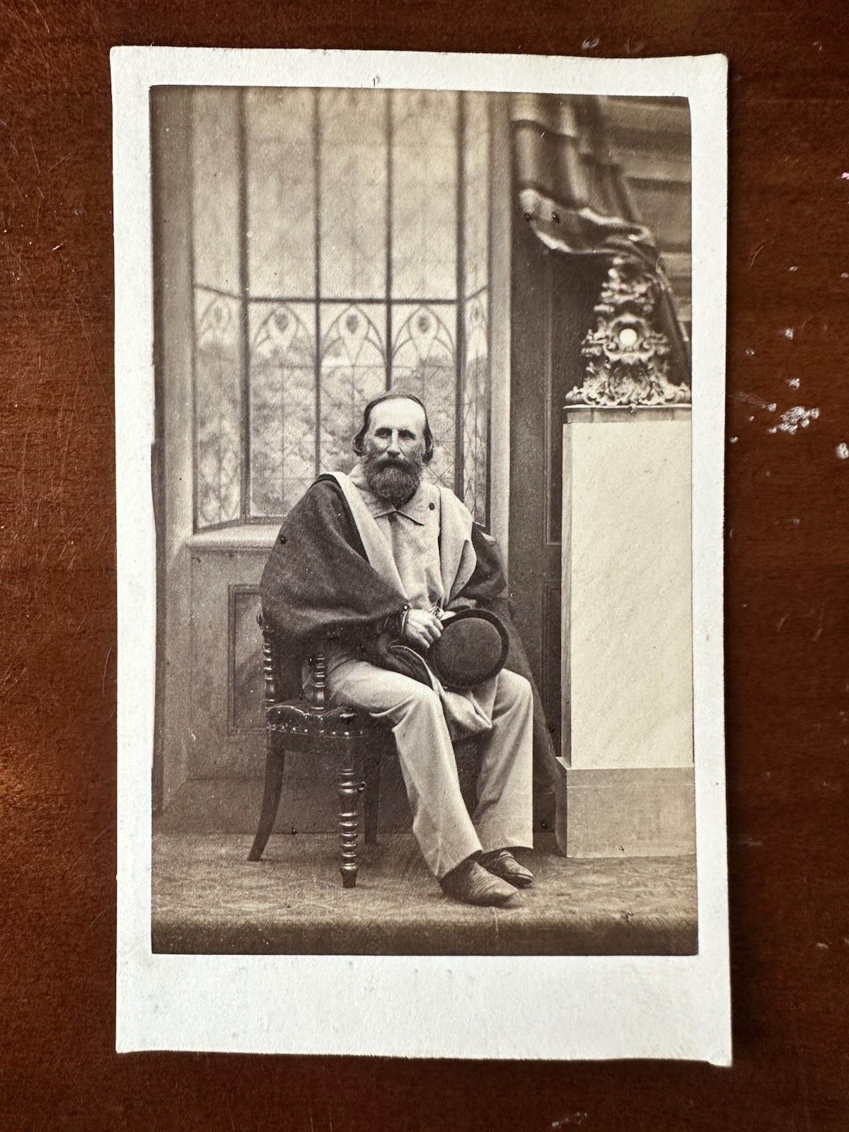 Rare Pose of GIUSEPPE GARIBALDI Italian Hero 1860s Italy CDV Photo Soldier