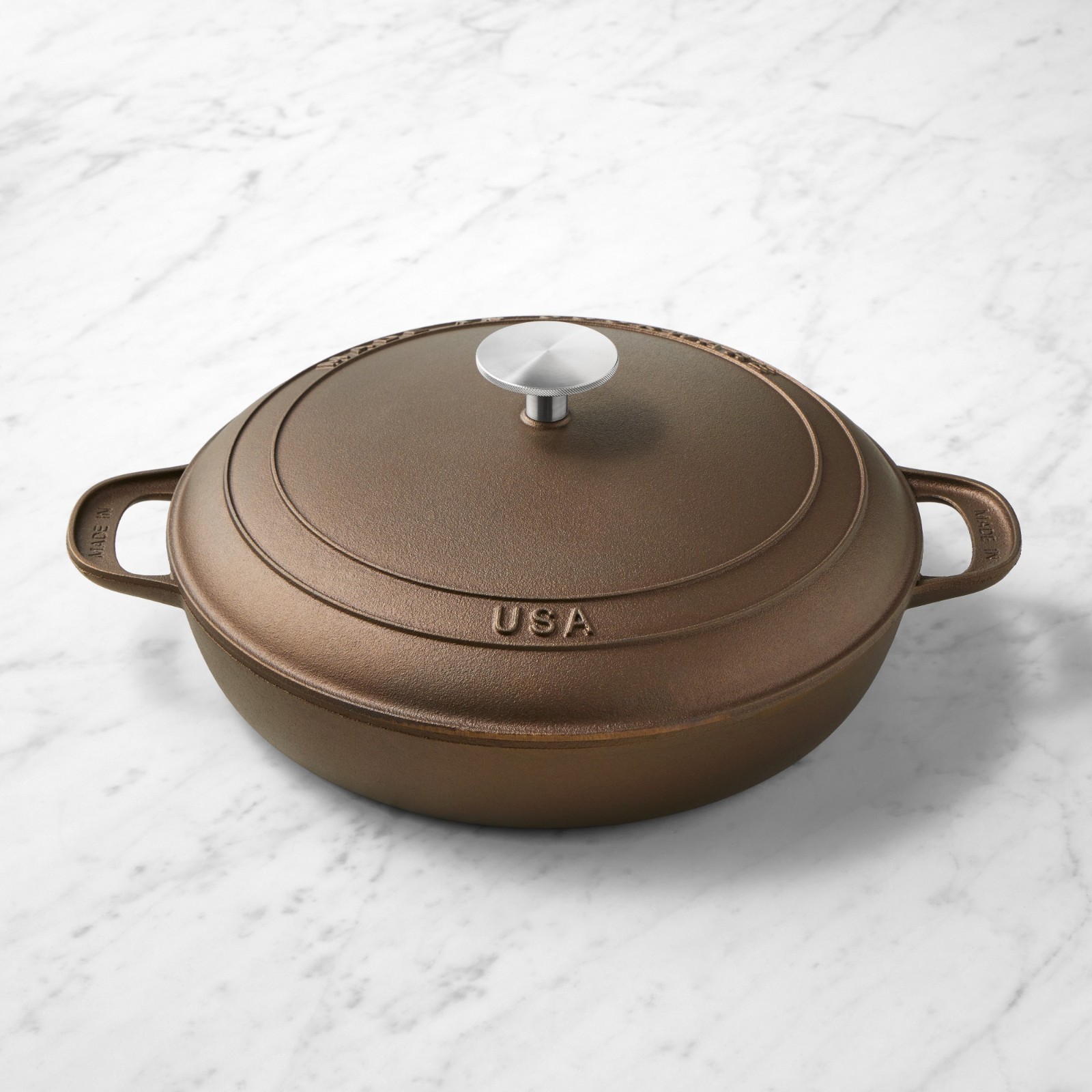 Made In Seasoned Cast Iron Braiser, 4-Qt, New - Authentic - 