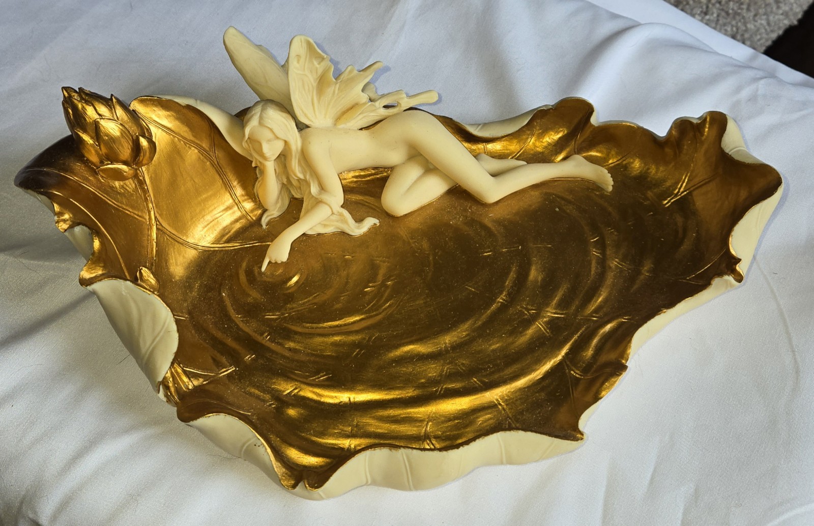 Vintage Toscano Veronese Fairy's Secret Place Golden Pond Sculpture Resin 2006