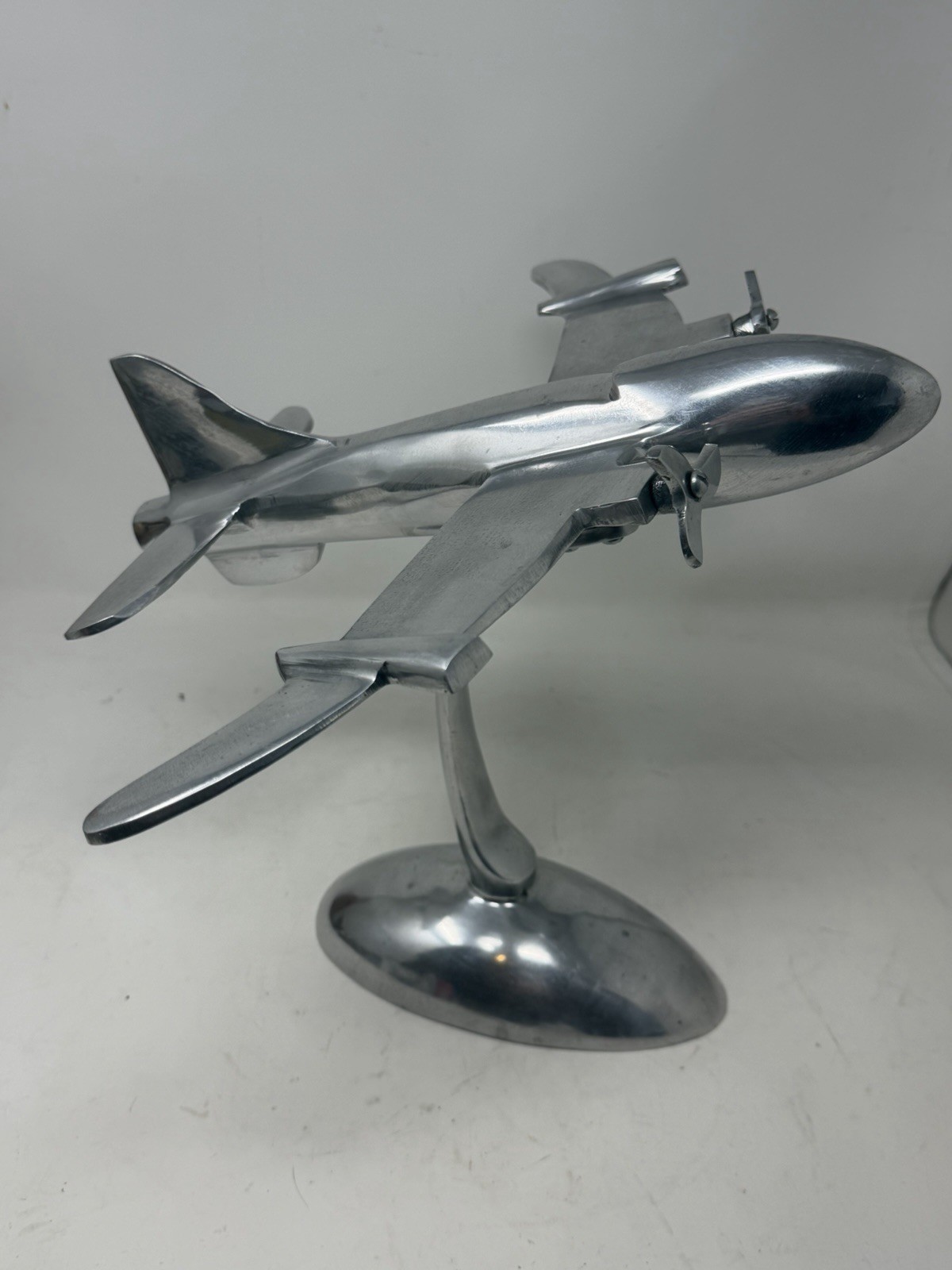 Vintage Art Deco Solid Aluminum 1930s Douglas DC-3  Airplane