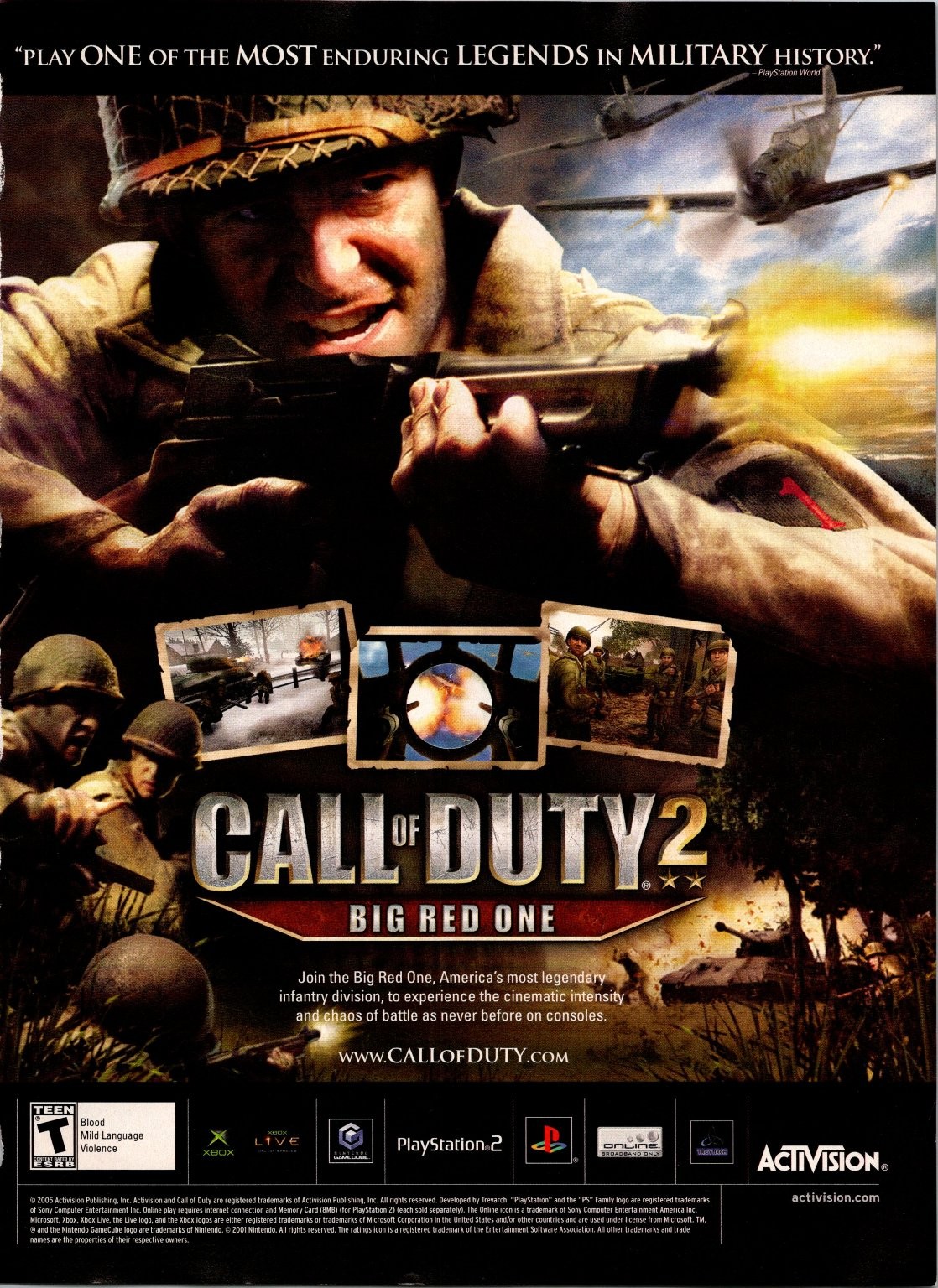 Activision Call of Duty 2 Big Red One Vintage Print Ad 2005