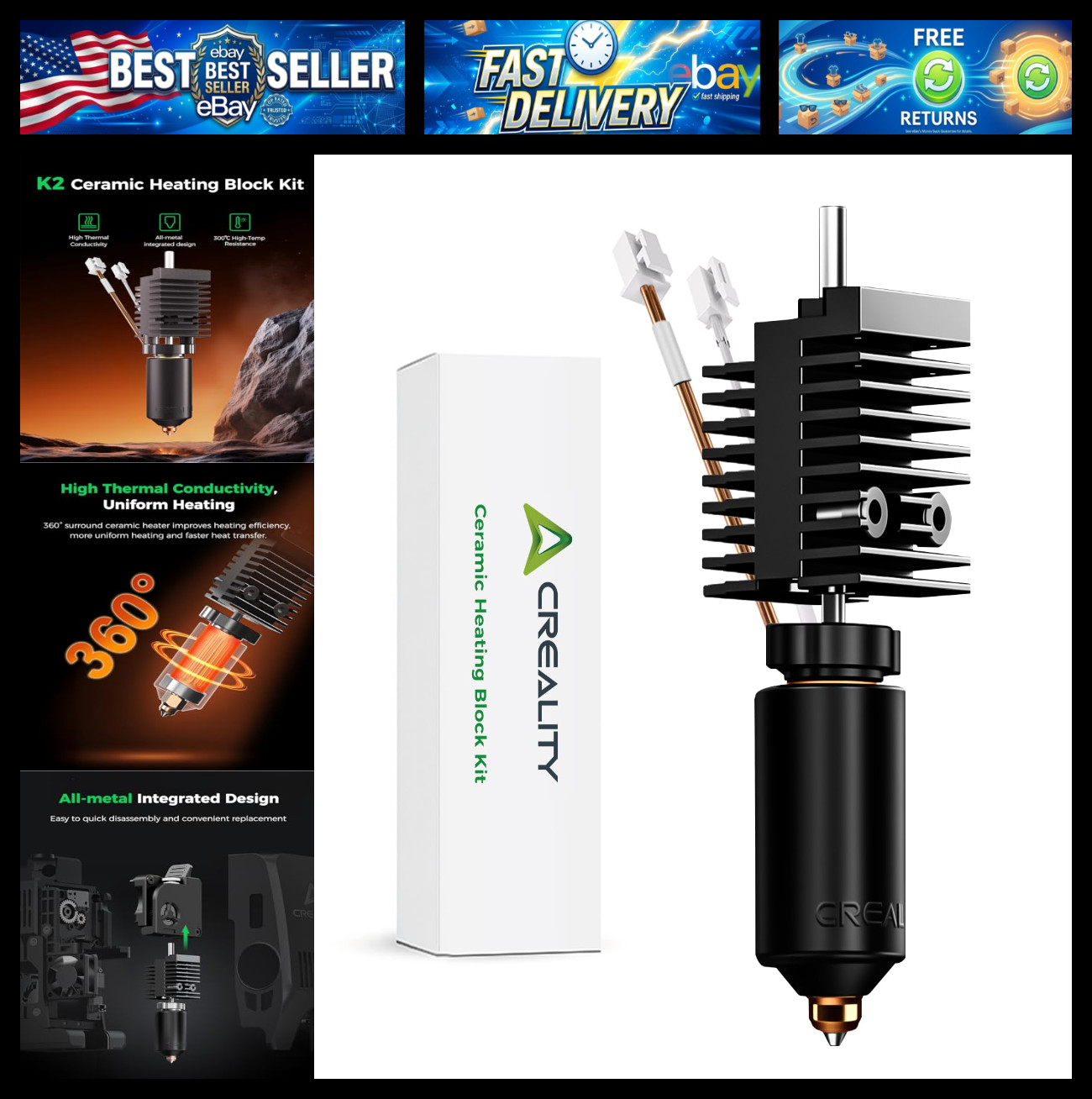 Creality Official K2 Ceramic Heating Block Hotend Kit, with Quick-swap Nozzle Ki