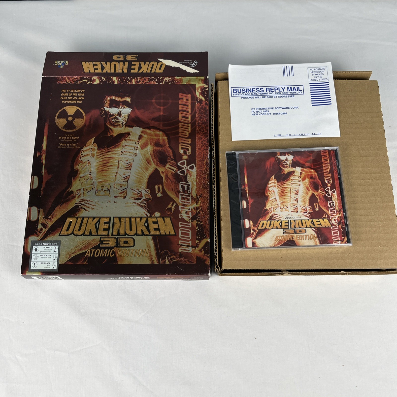 Duke Nukem 3D: Atomic Edition Big Box PC 1996, Open Box, Sealed Disc