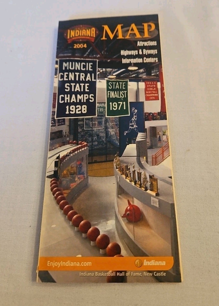 Vintage 2004, Map Of State Of Indiana, With Attractions 2-sided, Fold-out Map 
