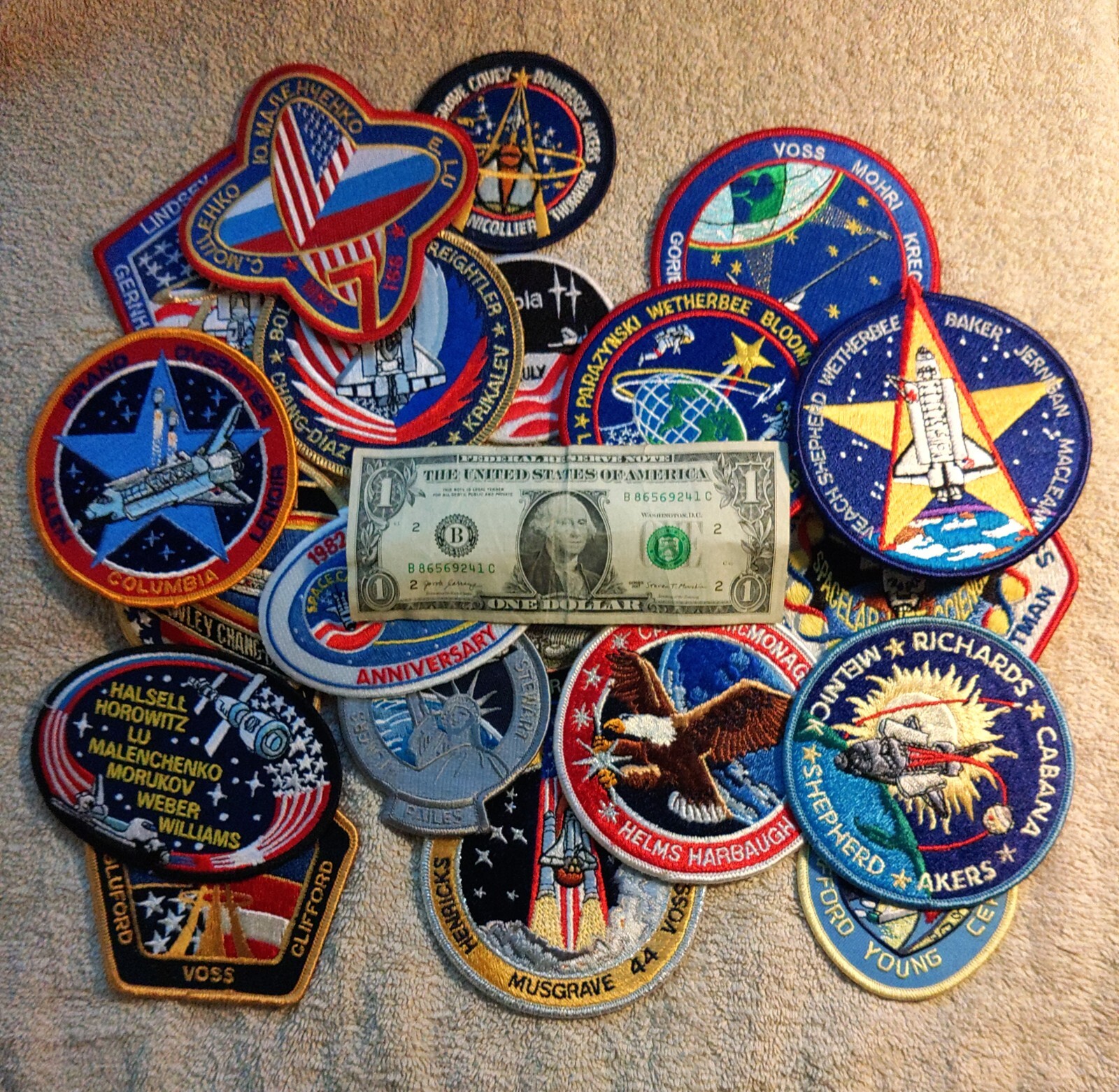space exploration patchs huge mega lot of 20 total fully embroidered excellent