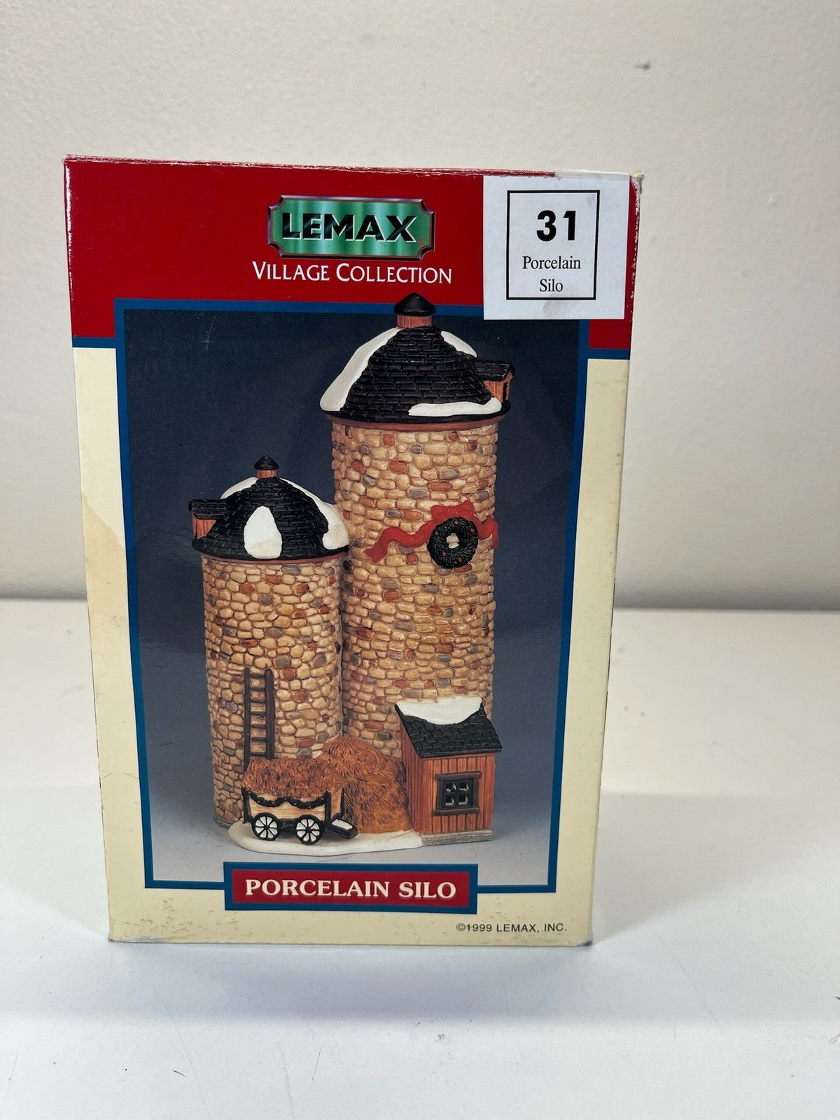 Lemax Village Collection Porcelain Silo 1999 Christmas Farmhouse RETIRED Boxed