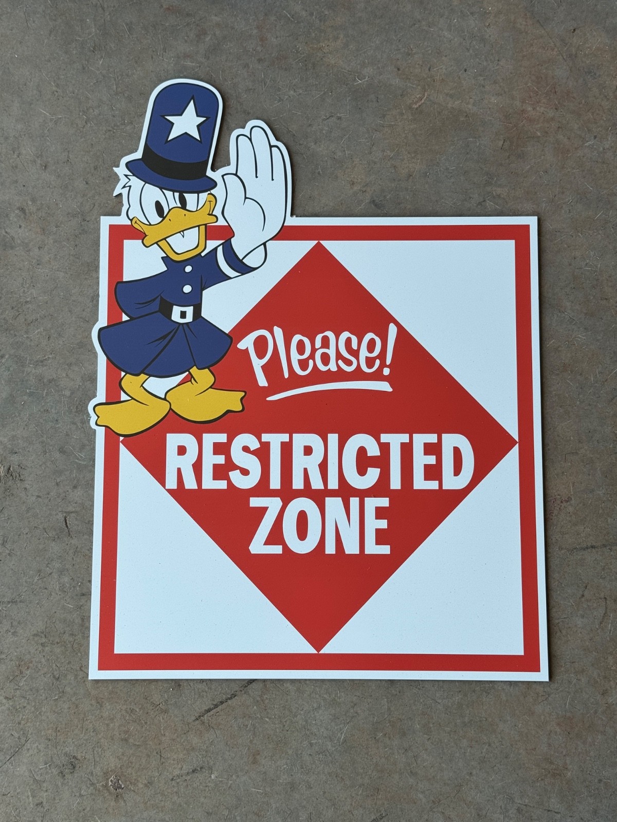 Walt Disney World Magic Kingdom Seven Seas lagoon Donald Duck Prop Sign
