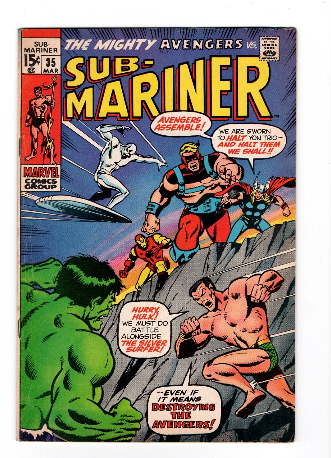 Sub-Mariner #35, FN/VF 7.0, Silver Surfer, Hulk, Thor, Goliath, Iron Man