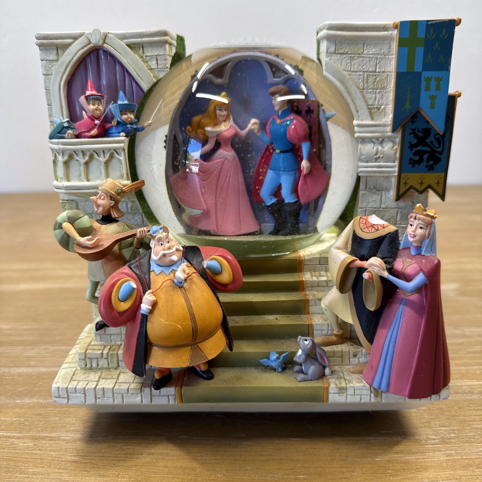 Vintage Disney Sleeping Beauty Once Upon A Dream Double-Sided Musical Snow Globe