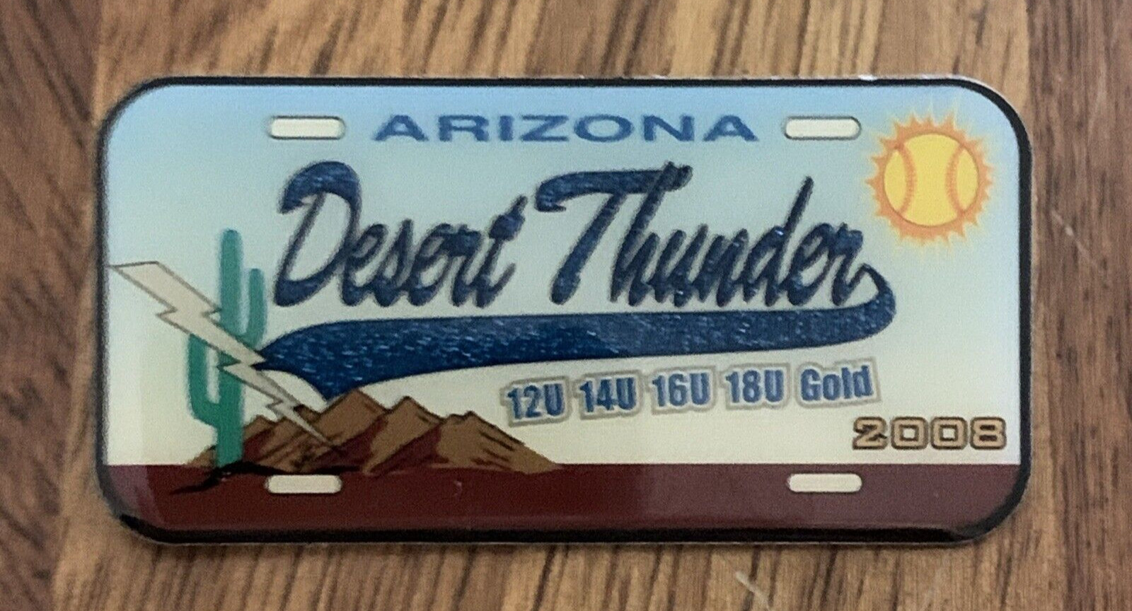 Desert Thunder Pin Back Arizona 12u 14U 16U 18U Gold 2008