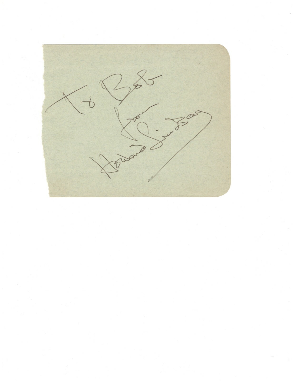 HOWARD LINDSAY FILM WRITER DIRECTOR AUTOGRAPH ON ALBUM PAGE