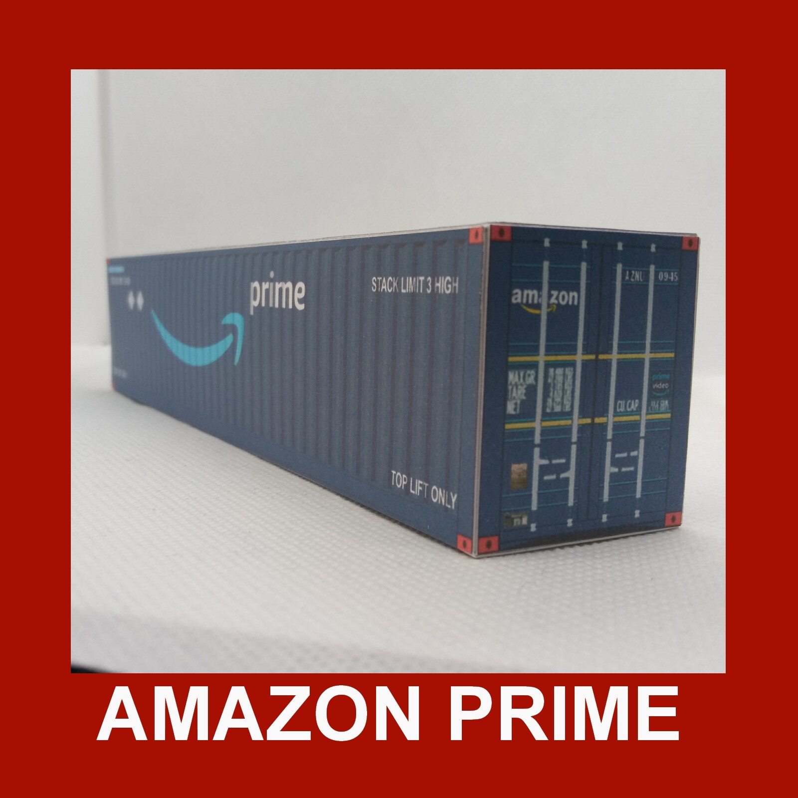 Amazon Prime Collection Model Rail Freight Shipping Containers x 4 HO Gauge 1:87