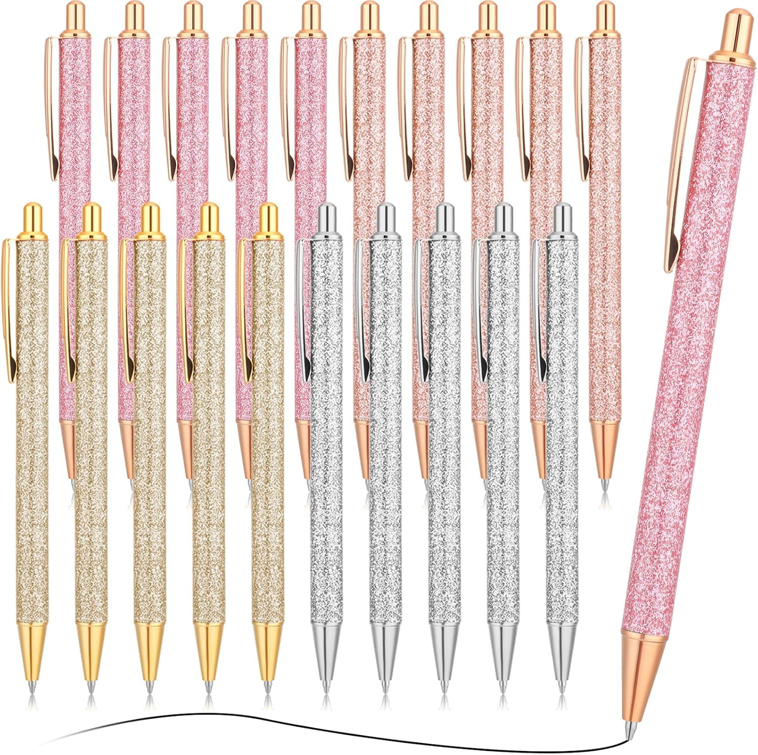 20 Pcs Fancy Glitter Ballpoint Pens for Women Girls | Retractable