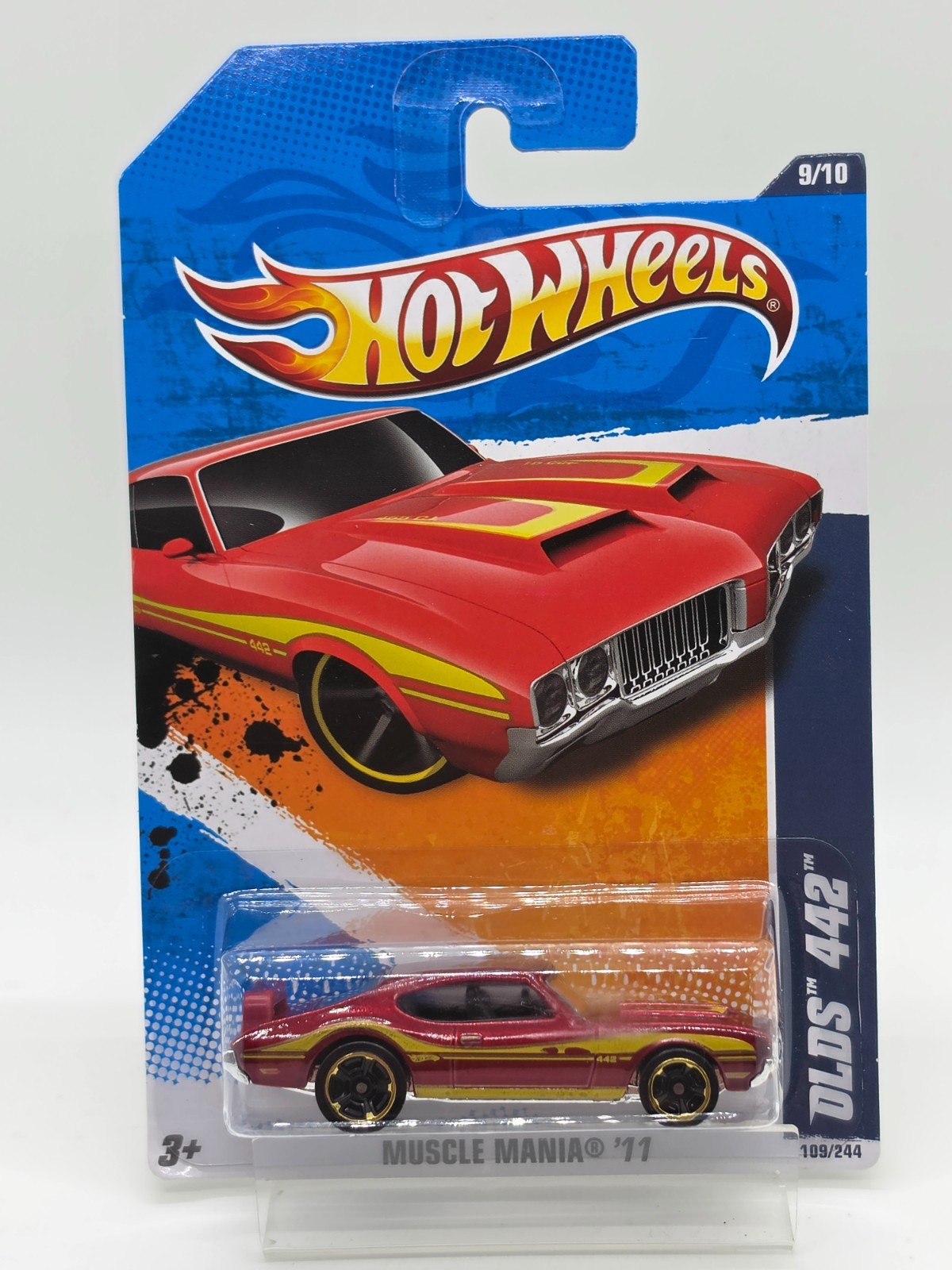 2011 Hot Wheels Olds 442 Muscle Mania Metallic Red 9/10 #109/244